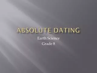 Absolute dating
