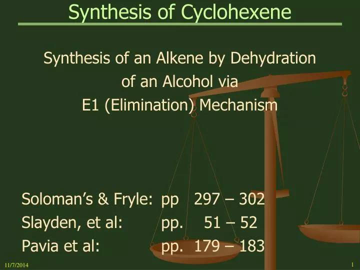 synthesis of cyclohexene