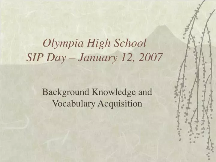 olympia high school sip day january 12 2007