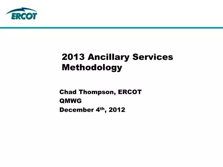 2013 ancillary services methodology