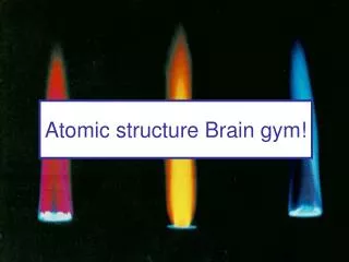 Atomic structure Brain gym!