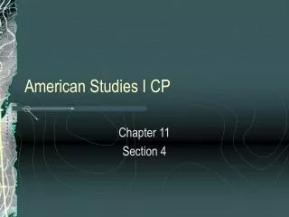 American Studies I CP