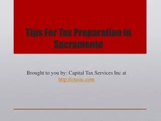 Tips For Tax Preparation In Sacramento