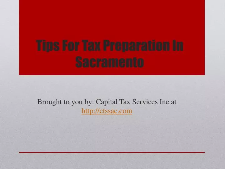 tips for tax preparation in sacramento
