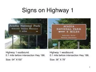 Signs on Highway 1