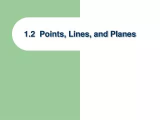 1.2 Points, Lines, and Planes