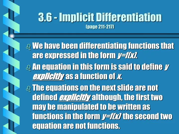 3 6 implicit differentiation page 211 217