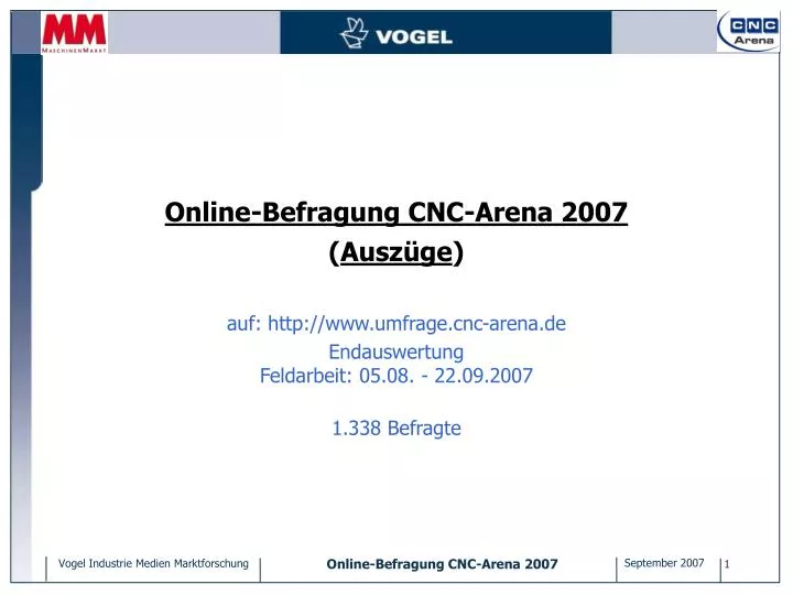 online befragung cnc arena 2007 ausz ge