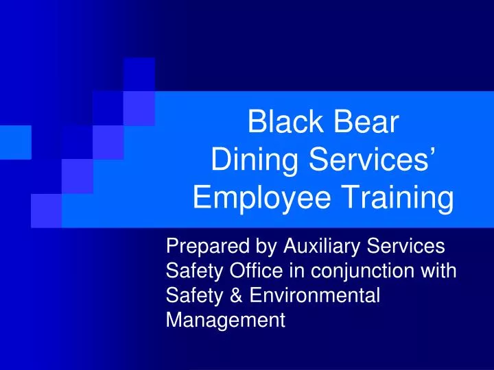 black bear dining services employee training