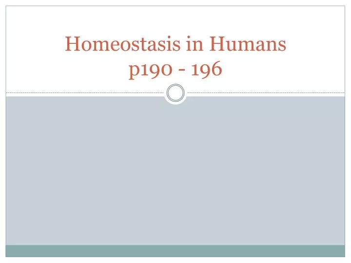 homeostasis in humans p190 196