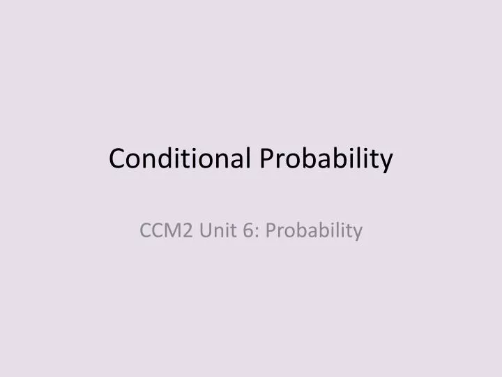 conditional probability