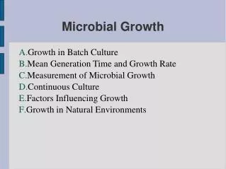 microbial growth