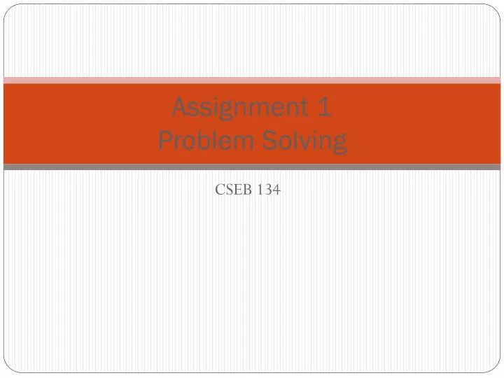 assignment 1 problem solving