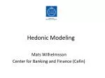 Hedonic Modeling - slide 1