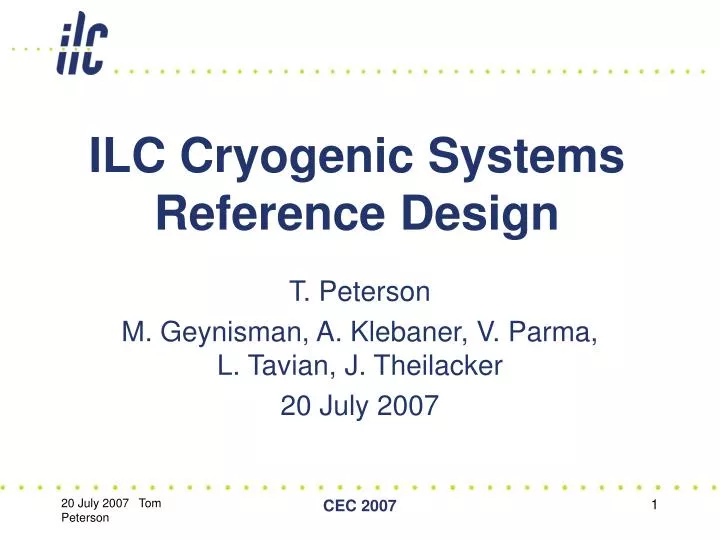 ilc cryogenic systems reference design