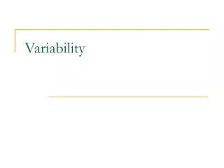 Variability
