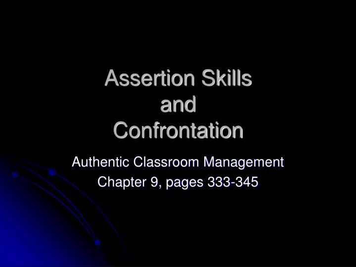 assertion skills and confrontation