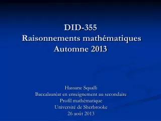 did 355 raisonnements math matiques automne 2013