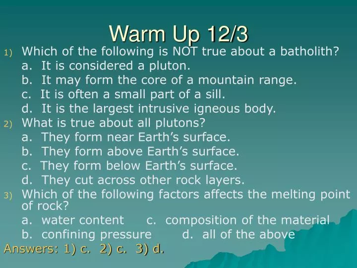 warm up 12 3