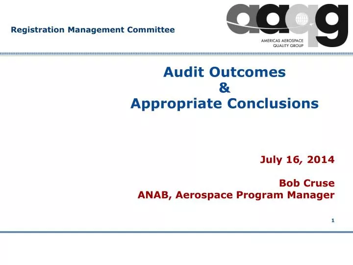 audit outcomes appropriate conclusions