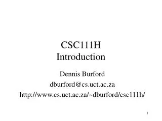 CSC111H Introduction