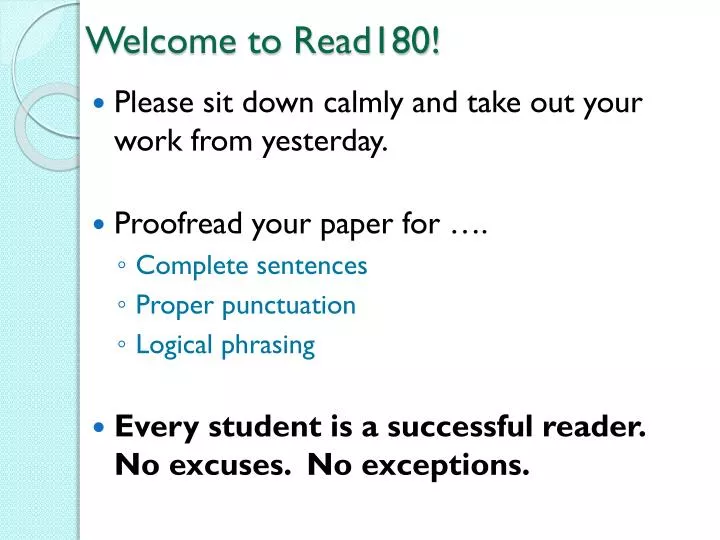 welcome to read180