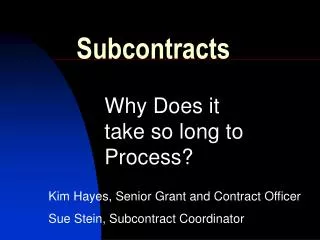 Subcontracts