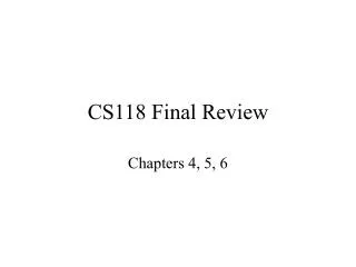 CS118 Final Review