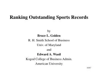 Ranking Outstanding Sports Records