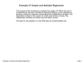 Example of Simple and Multiple Regression