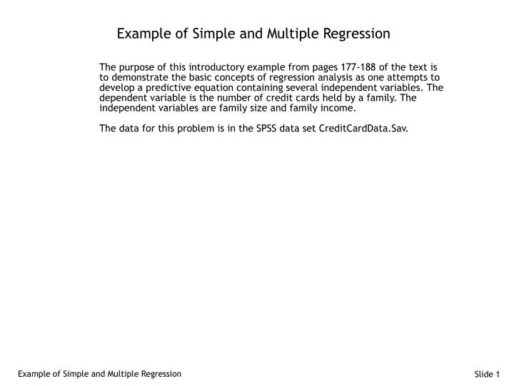 example of simple and multiple regression