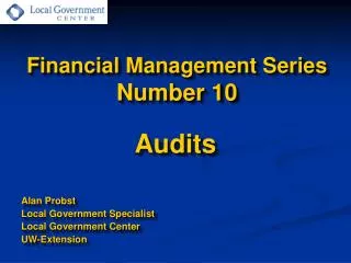 Financial Management Series Number 10