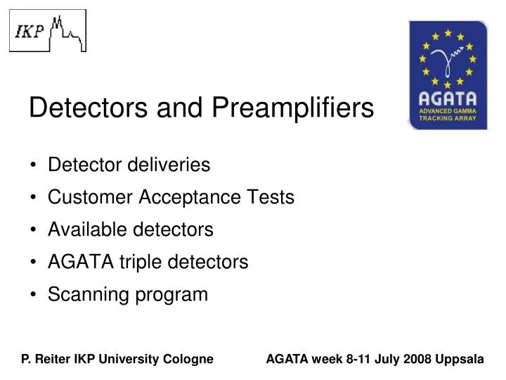 detectors and preamplifiers