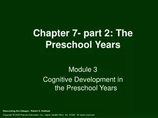 Chapter 7- part 2: The Preschool Years