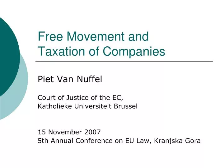 free movement and taxation of companies