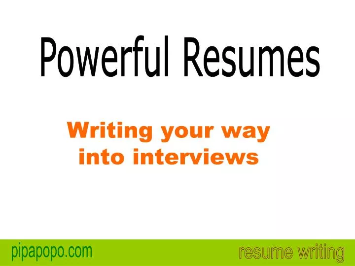 writing your way into interviews