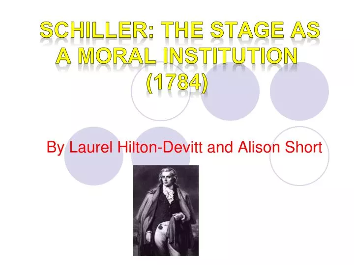 schiller the stage as a moral institution 1784