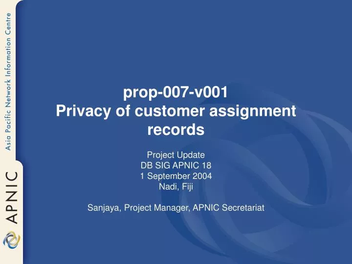 prop 007 v001 privacy of customer assignment records