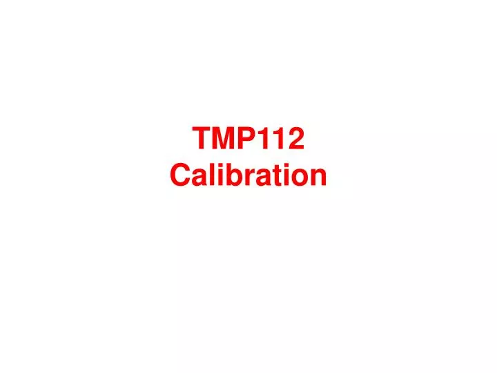 tmp112 calibration