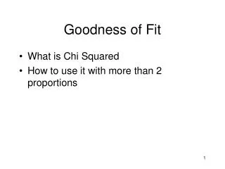 Goodness of Fit