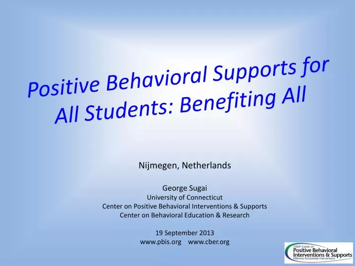 positive behavioral supports for all students benefiting all