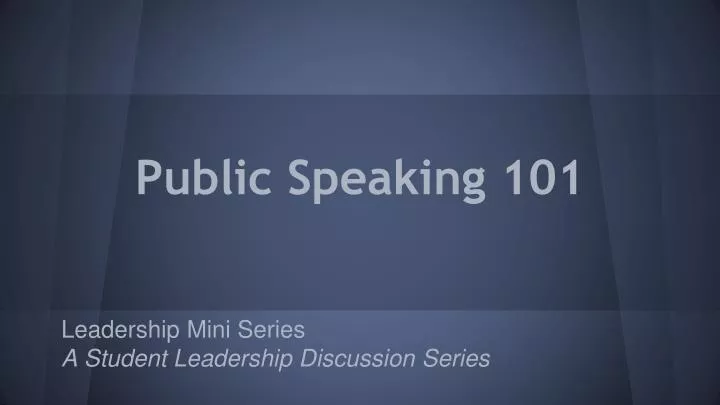 public speaking 101