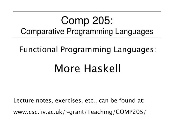 comp 205 comparative programming languages