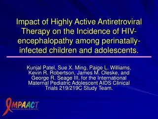 HIV-encephalopathy among children