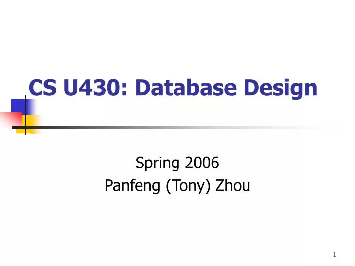 cs u430 database design