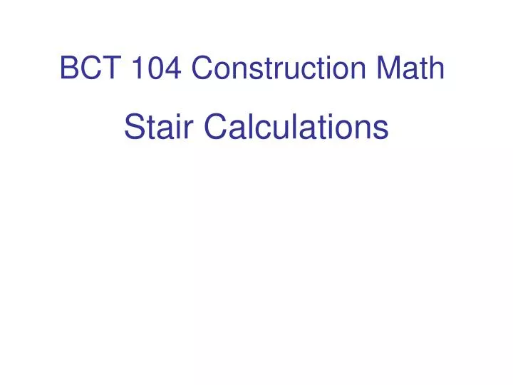 bct 104 construction math