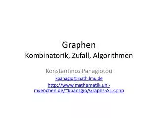 graphen kombinatorik zufall algorithmen