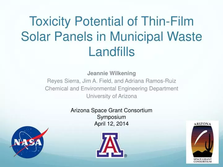 toxicity potential of thin film solar panels in municipal waste landfills