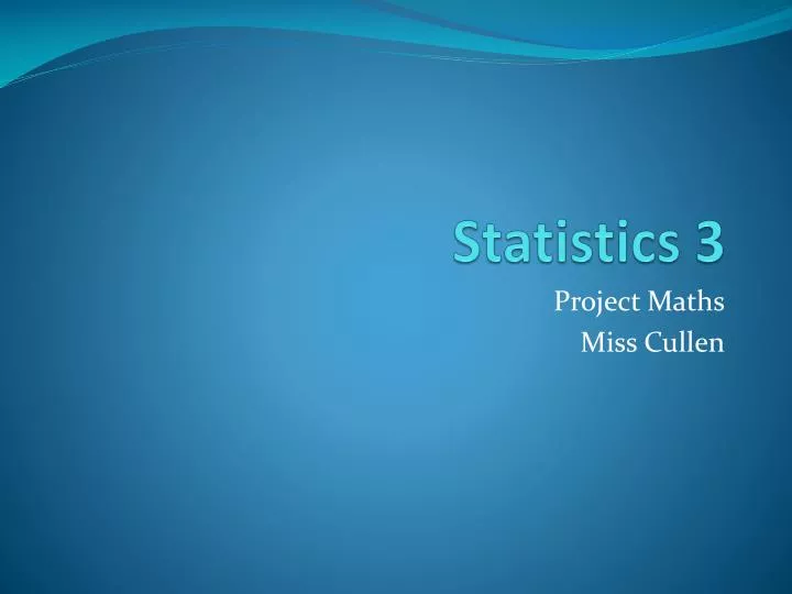 statistics 3