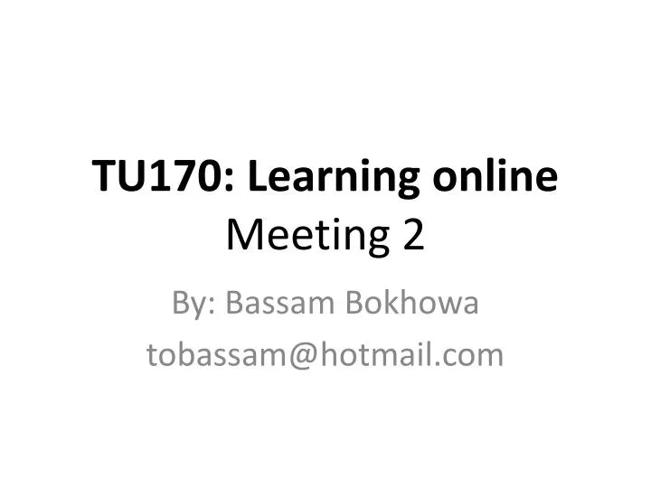 tu170 learning online meeting 2